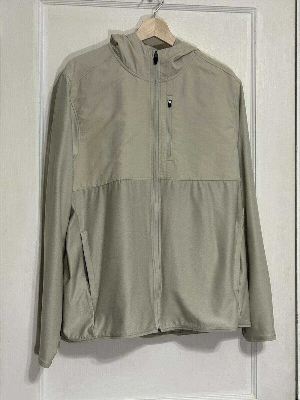 Old Navy Active Knittech Go-Dry Cool Hooded Jacket M Sand Beige